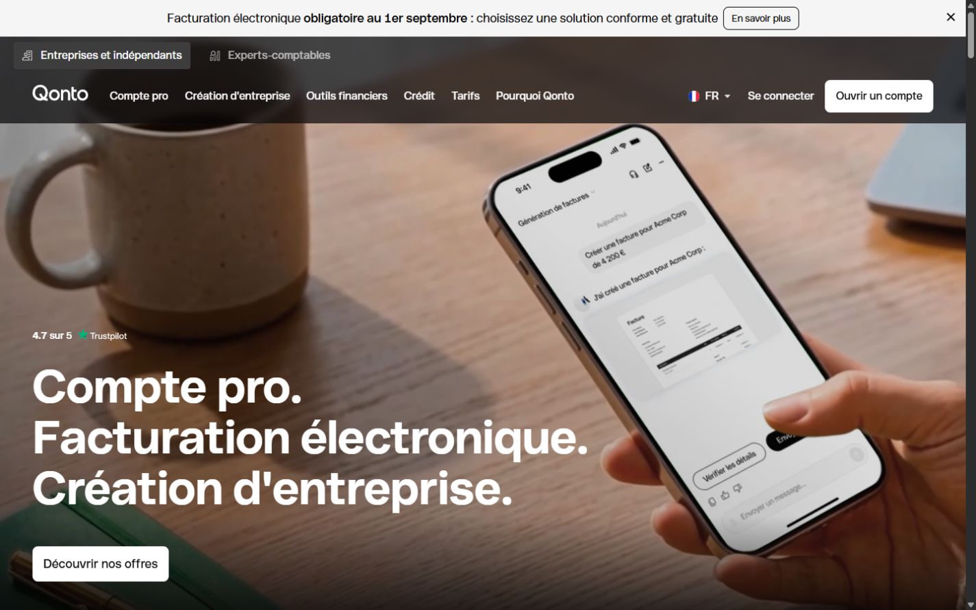 Application de gestion professionnelle affichée sur un smartphone