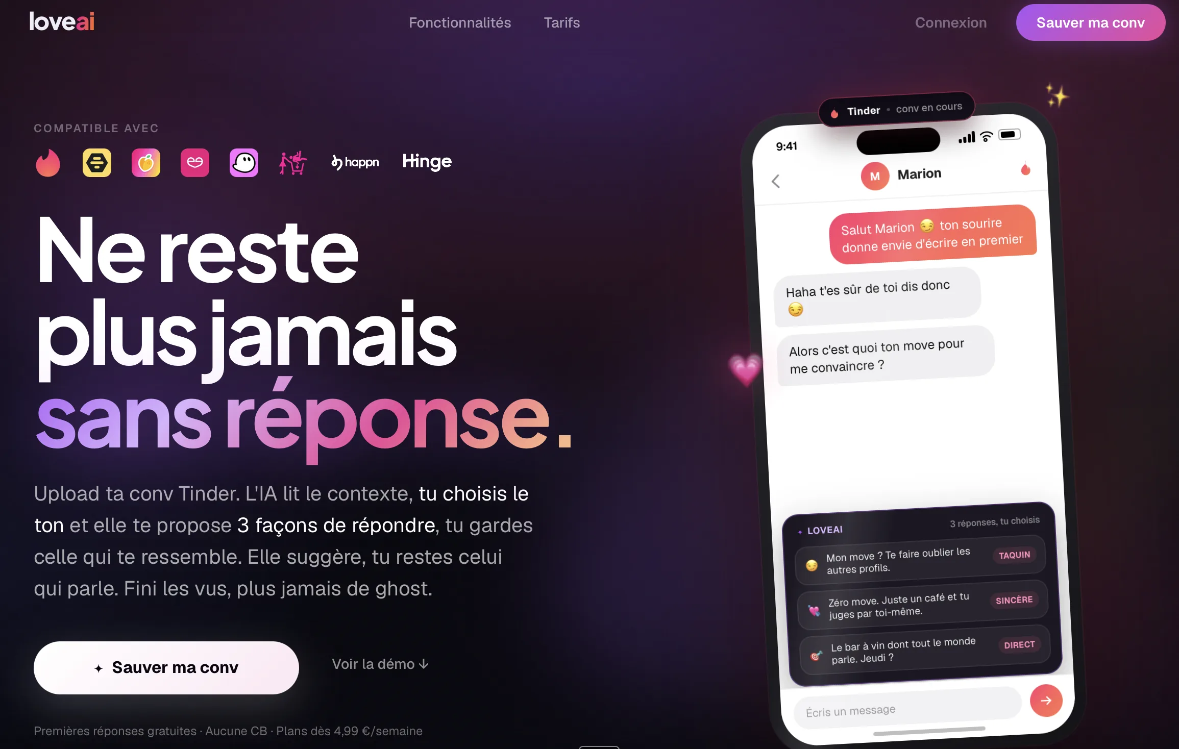 Met ta conversation dans l'IA et laisse la répondre, c'est toi qui choisi la réponse finale